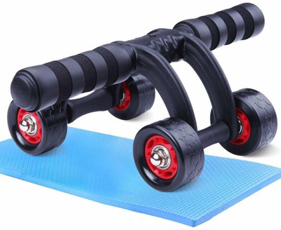 Bazan Abdominal Wheel, With Knee Pad Household Roller, Silent Bearing Four-wheeled Ab Exerciser(Multicolor)
