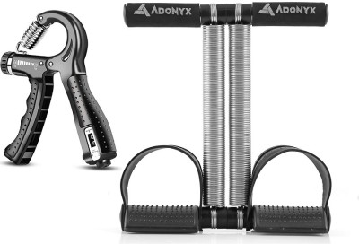 ADONYX Fitness Combo of Tummy trimmer & Adjustable Hand Exerciser Finger Exerciser Ab Exerciser(Black)