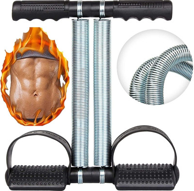 B VIBES Tummy Trimmer with Double Spring for Burn Calories & Tone Muscles, Fat Burner Ab Exerciser(Black, Silver)