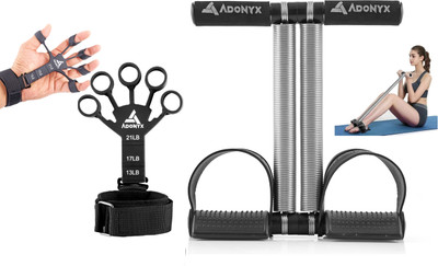 ADONYX Tummy Trimmer With Foam Handles And Finger Gripper Home Exercise Ab Exerciser(Black)