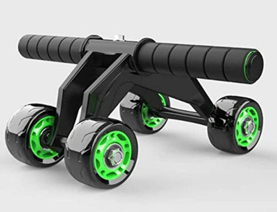Owlix 4-Wheel Abdominal Abs Gym Exerciser, Arms Exercise with Knee Mat Ab Exerciser(Multicolor)