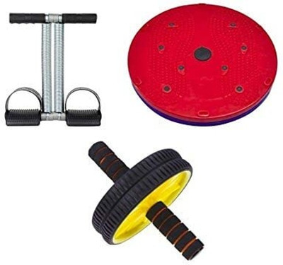Jhaenterprise Combo of 3 Double Spring Tummy Trimme ,Tummy Twister AB Roller for Gym-3 Ab Exerciser(Multicolor)