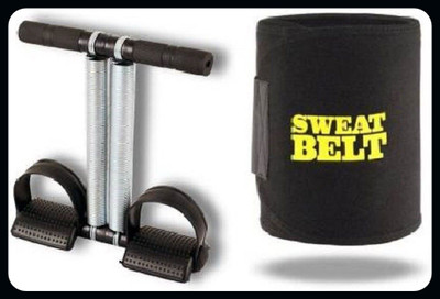 aavomaa Tummy Trimmer With Sweat Belt Combo Ab Exerciser(Black, Silver)