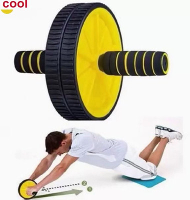 Garvan A58 Double Wheel Ab Roller Training with Mat Ab Exerciser Yellow (pack of 1) Ab Exerciser(Yellow)