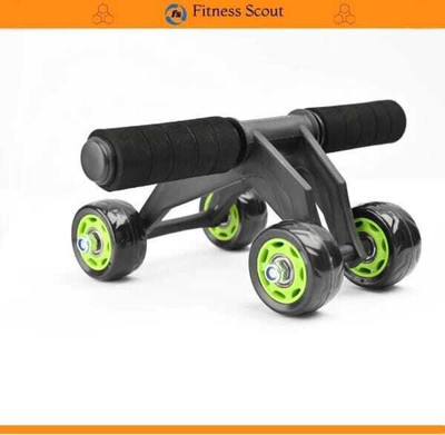 DHEER Ab Four Roller Exercise Wheel with Knee Mat for Stomach Ab Exerciser Ab Exerciser(Black)
