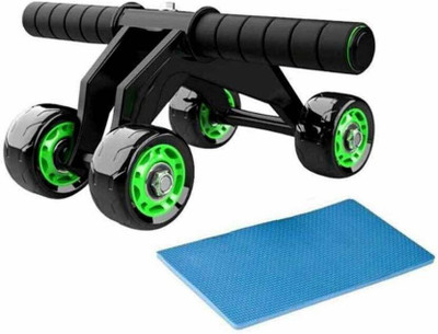 IPLLIVE 4-Wheel Ab Roller With Knee Mat ,Floor Wedge Abdominal Workout Fitness Exercise Ab Exerciser(Black)