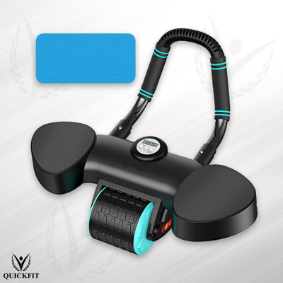 QUICK FIT Automatic Rebound Abdominal Wheel Elbow Support,Core Workout Equipment for Ab Exerciser(Black, Grey)