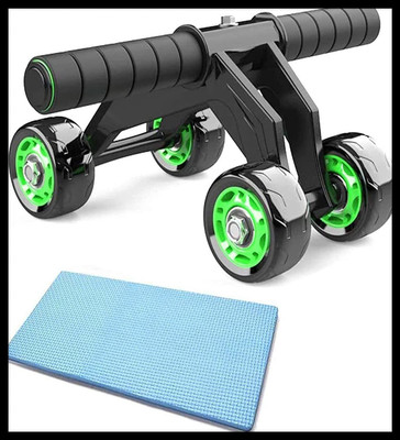 Dysart Ab Roller 4 Wheel Abs Carver for Abdominal and Stomach Exercise Training Ab Exerciser(Black, Green)