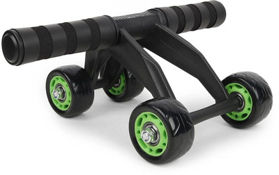 GJSHOP 4-Wheel Ab Roller/Fitness Accessories/Exerciser & Gym Equipment for Unisex Ab Exerciser(Green, Black)