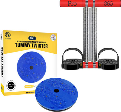 PRO365 Double Spring Tummy Trimmer with Tummy Twister for Ab Exerciser (Combo) Ab Exerciser(Multicolor)