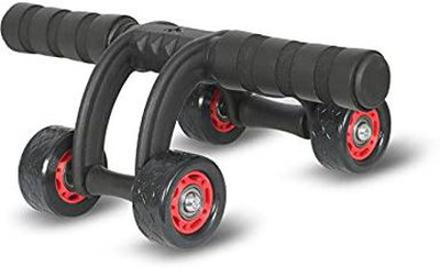 VECTOR X 4 Wheel Ab Roller For Men & Women. Abs Exercise Equipment For Tummy. With Mat Ab Exerciser(Black)