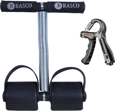 RASCO Single Spring Ab Exerciser Black with Counter Hand Gripper Ab Exerciser(Black)