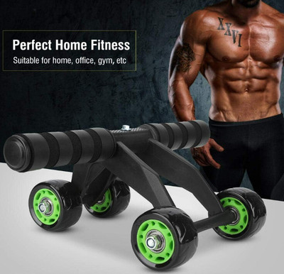 IPLLIVE 4-Wheel AB Roller with Kneeling Pad ,Thick Steel Pipe & Soft PVC Material Ab Exerciser(Black, Green)