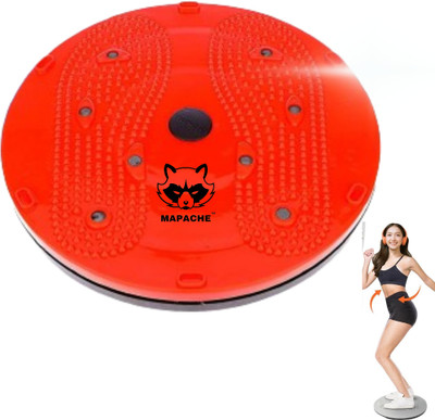 MAPACHE 5 in 1 Tummy Twister Power Mat Magnetic Therapy Body Weight Reducer Ab Exerciser(Red)