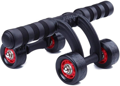 ViceFit Anti Skid Abdominal Ab Four Roller Exercise Wheel for Stomach Exercise Ab Exerciser(Black, Red)