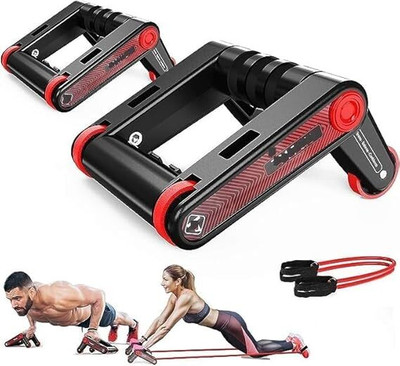 Probeez 3-In-1 AB Wheel Roller Push Up Bars Ab Exerciser(Multicolor)