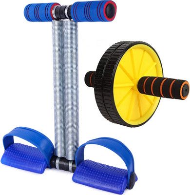 Cool Buddyzz Double Spring Tummy Trimmer and Ab Wheel Roller Ab Exerciser(Blue)