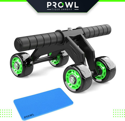 PROWL Abdominal Ab Roller with 4 Wheel Exercise Equipment with Knee Pad Mat Ab Exerciser(Green)