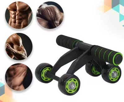 PRT 4-Wheel Ab Roller With Knee Mat ,Floor Wedge Abdominal Workout Fitness Exercise Ab Exerciser(Black, Green)