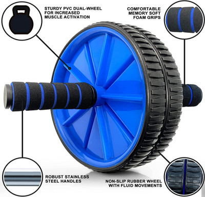 gamers hub Double Wheel Ab Roller Gym For Exercise Fitness Equipment for Men & Women Ab Exerciser(Multicolor)