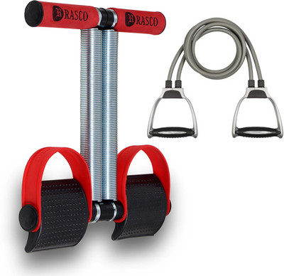 RASCO COMBO RED BELT WITH FOAM GRIP WITH Tonning Tube Ab Exerciser(Red)