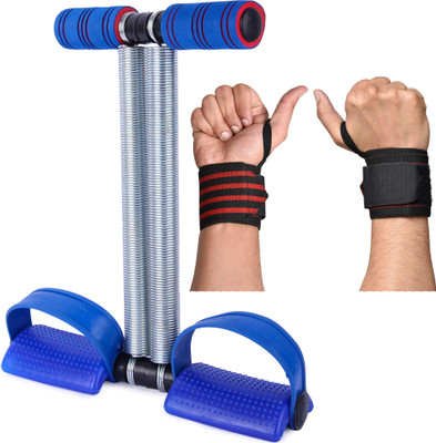 Cool Buddyzz Double Spring Tummy Trimmer and Wrist Band Ab Exerciser(Blue)