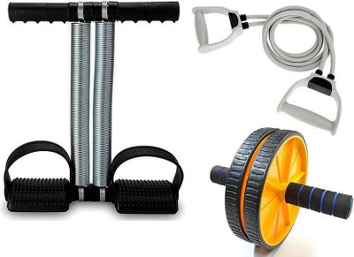 Dynamo Double Spring Tummy Trimmer with Toning Resistancand Double Wheel Abe Roller Ab Exerciser(Multicolor)