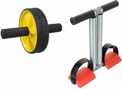 Krasava Double spring Tummy Trimmer , Ab roller Combo Ab Exerciser(Multicolor)