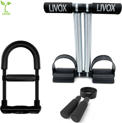 LIVOX 3-in-1 Fitness Combo – Tummy Trimmer, Wrist Exerciser & Skipping Rope Ab Exerciser(Multicolor)