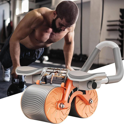 MANIBAM IMPEX Professional Automatic Rebound Fitness Exercise Roller Elbow Support Unisex Ab Exerciser(Orange)