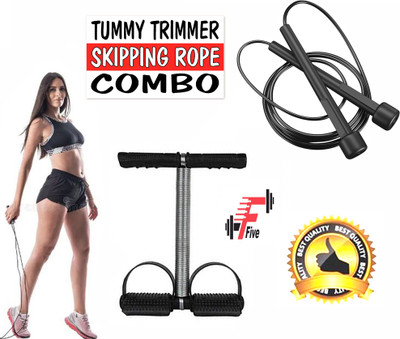 FFive Tummy Trimmer and Skipping Rope Combo for Men/Women Ab Exerciser(Multicolor)