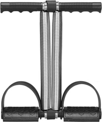 DHEER Double Spring Tension Foot Pedal Abdomen Leg Exerciser Ab Exerciser(Silver)