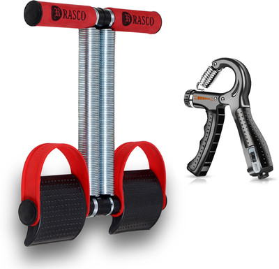 RASCO COMBO RED BELT WITH FOAM GRIP WITH Hand Grip Ab Exerciser(Red, Black)