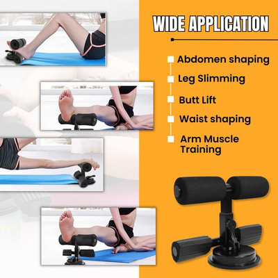 WAIRIT Sit-ups and Push-ups Assistant Device Lose Weight Gym Workout Sit-up Bar W163 Ab Exerciser(Black)