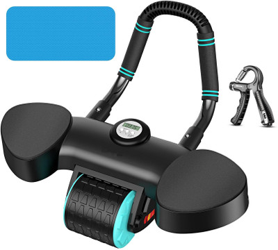 Manogyam Hand Gripper &Automatic Rebound Abdominal Wheel Elbow Support,Core Equipment for Ab Exerciser(Black, Blue)