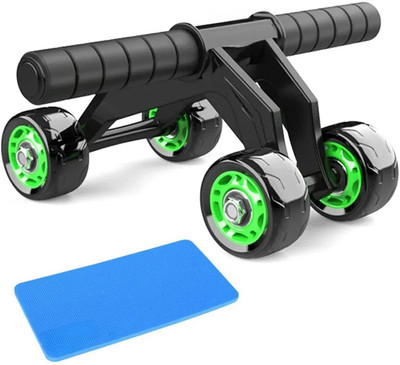 GJSHOP Fitness Ab Roller 4 Wheel Exercise Equipment for Home, Gym Ab Exerciser(Green, Black)