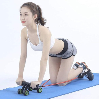 PRAGALBHI ENTERPRISE 4 Power Wheel Triple Abdominal Roller Workout Fitness Machine Gym Ab Exerciser(Multicolor)