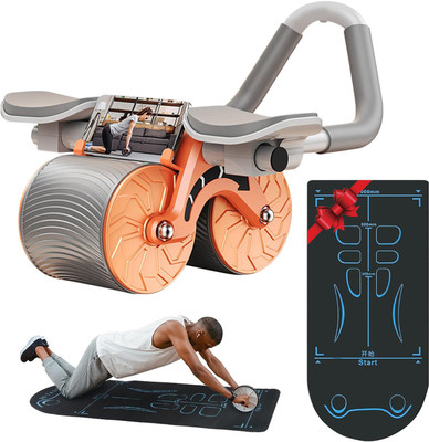 MYHEART Ab Roller Wheel Automatic Return Abdominal Wheel with Exercise Mat Ab Exerciser(Orange, White)