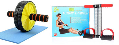 Manogyam Combo Of Tummy Trimmer And Ab Roller Ab Exerciser(Multicolor)