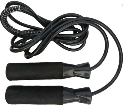 multimart Skipping Rope with FOAM HANDLES (Black) Ball Bearing Skipping Rope(Black, Length: 260 cm)