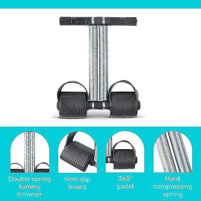 gamers hub Double Ab Wheel Roller/Carver/Abdominal Workout_Tummy Trimmer_214_AB Ab Exerciser(Black)