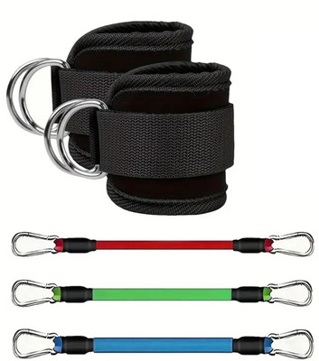 GJSHOP Resistance Bands Fitness Bands Set Stretchy Ankle Straps Resistance Bands Ab Exerciser(Multicolor)