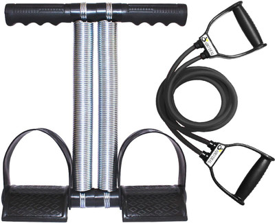 Dinetic Ultimate Ab Workout Combo: Tummy Trimmer with Resistance Tube Ab Exerciser(Multicolor)