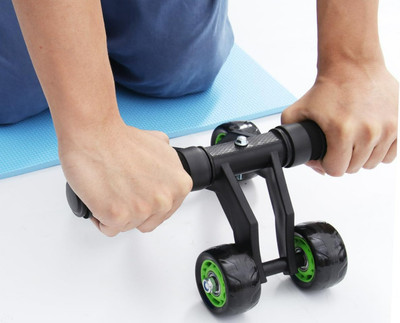 PRT 4-Wheel Ab Roller/Fitness Accessories/Exerciser & Gym Equipment for Unisex Ab Exerciser(Black, Green)