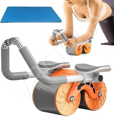SELMEZ Automatic Rebound Abdominal Wheel Abs Exerciser wheel with Elbow Support Pad Ab Exerciser(Orange)