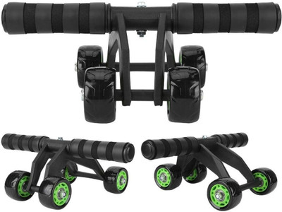 PRT 4-Wheel Ab Roller/Fitness Accessories/Exerciser & Gym Equipment for Unisex Ab Exerciser(Black, Green)