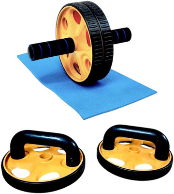 GRYPP 2-in-1 AB Roller Wheel with Push-Up Bar for Home Workout Ab Exerciser(Yellow, Black)