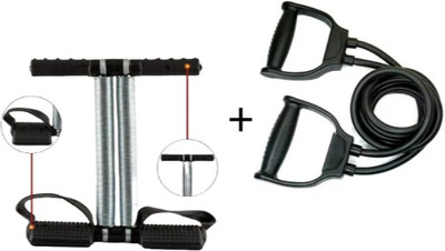 gamers hub Tummy Trimmer + Resistance band Toning Tube Ab Exerciser Home Gym Workouts Ab Exerciser(Black)