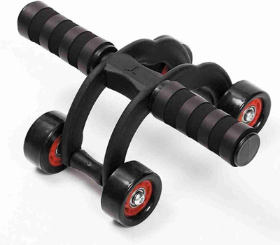 DHEER 4 Wheel Ab Roller Abdominal Trainers Exercise Wheel for Home Gym (Black) Ab Exerciser(Black)