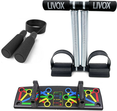 LIVOX Tummy Trimmer And Pushup Board With Skipping Rope Ab Exerciser(Multicolor)